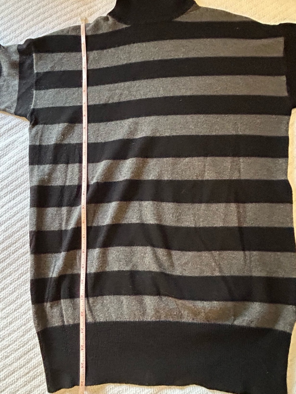 GAP cotton/cashmere blend Black and Gray Striped Turtleneck Sweater - size med - Picture 7 of 12